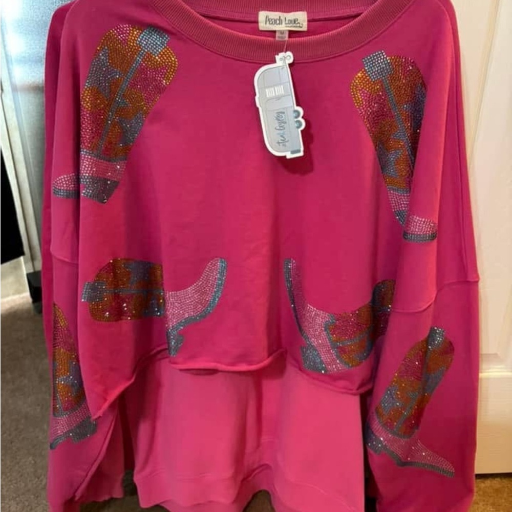 Peach Love California Pink Relaxed Sweatshirt